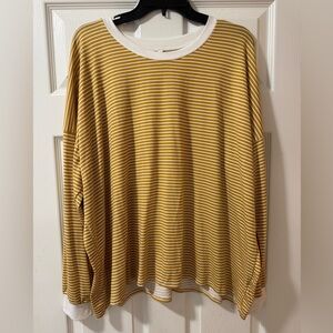 Magic Fit Mustard and White Striped Long Sleeve Top